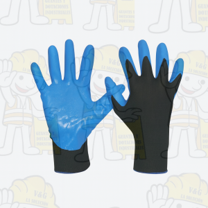 Guante palma azul